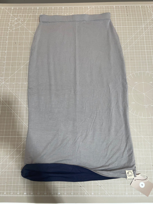 Grey & Navy Maxi Skirt - 8 SHORT