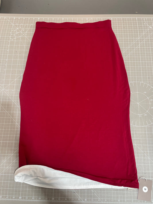 Red & White Maxi Skirt - 10 SHORT