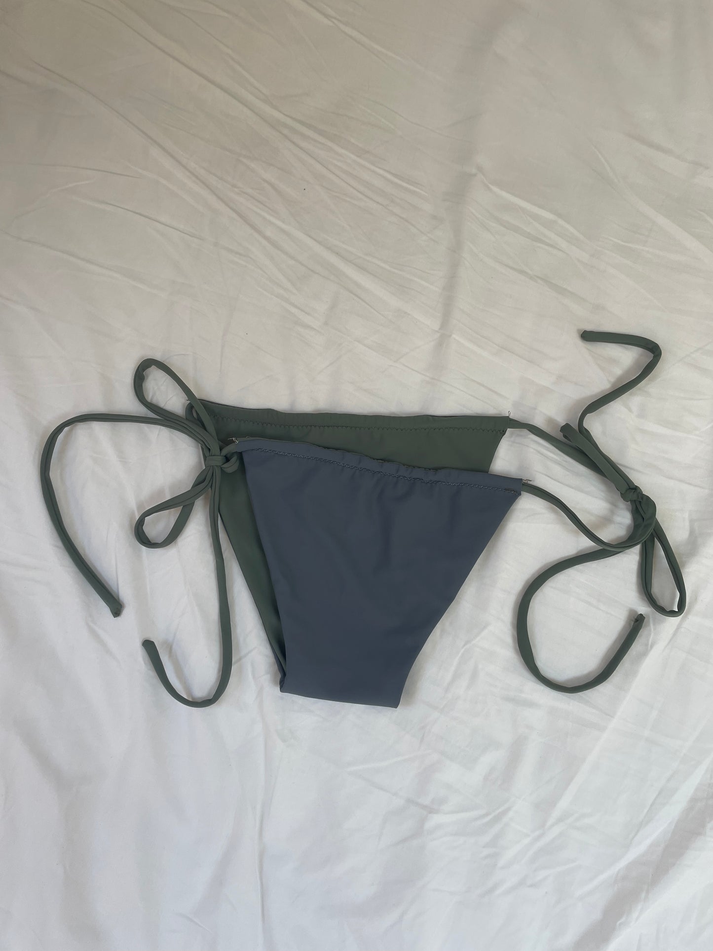 Blue / Green Reversible String Bikini Bottoms