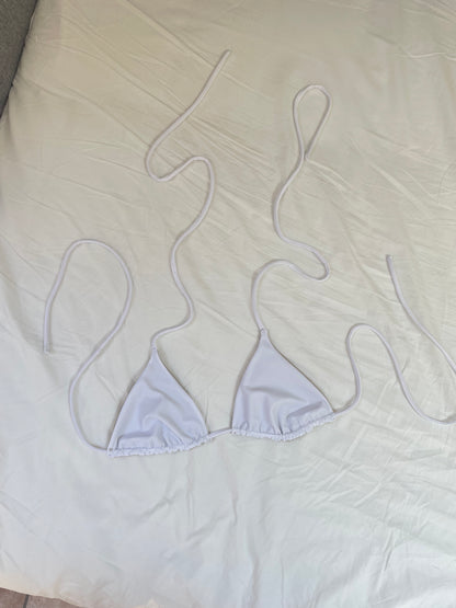 Beige / White Reversible Bikini Top
